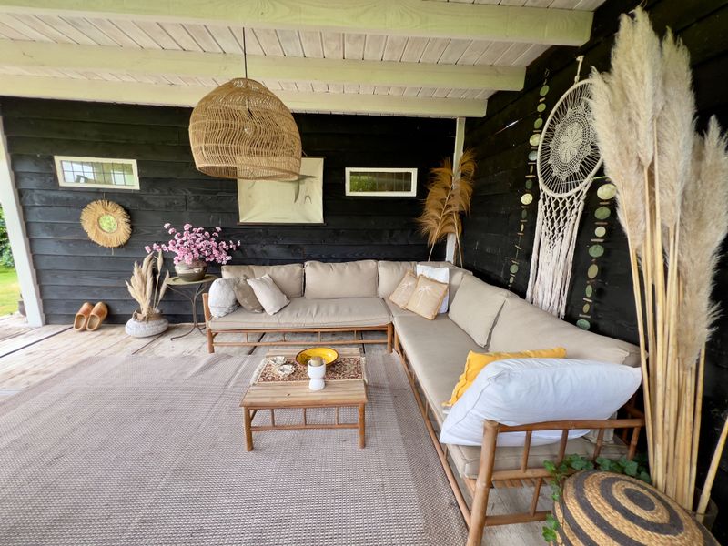 Uitzicht vanaf de veranda, Huisje op de Dijk